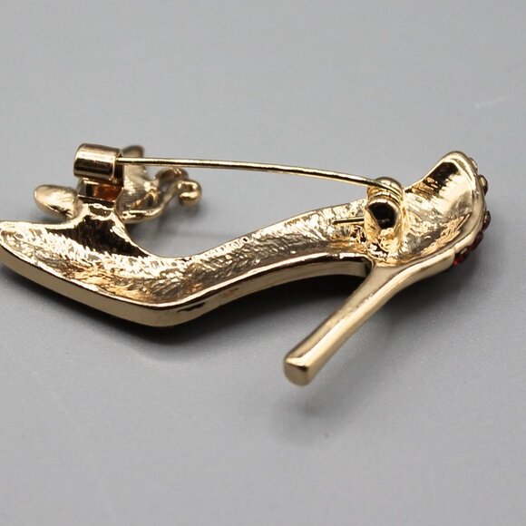 Heels shoes sexy jewelry brooch pin fashion gold tone red new adorable elegant - Picture 12 of 12